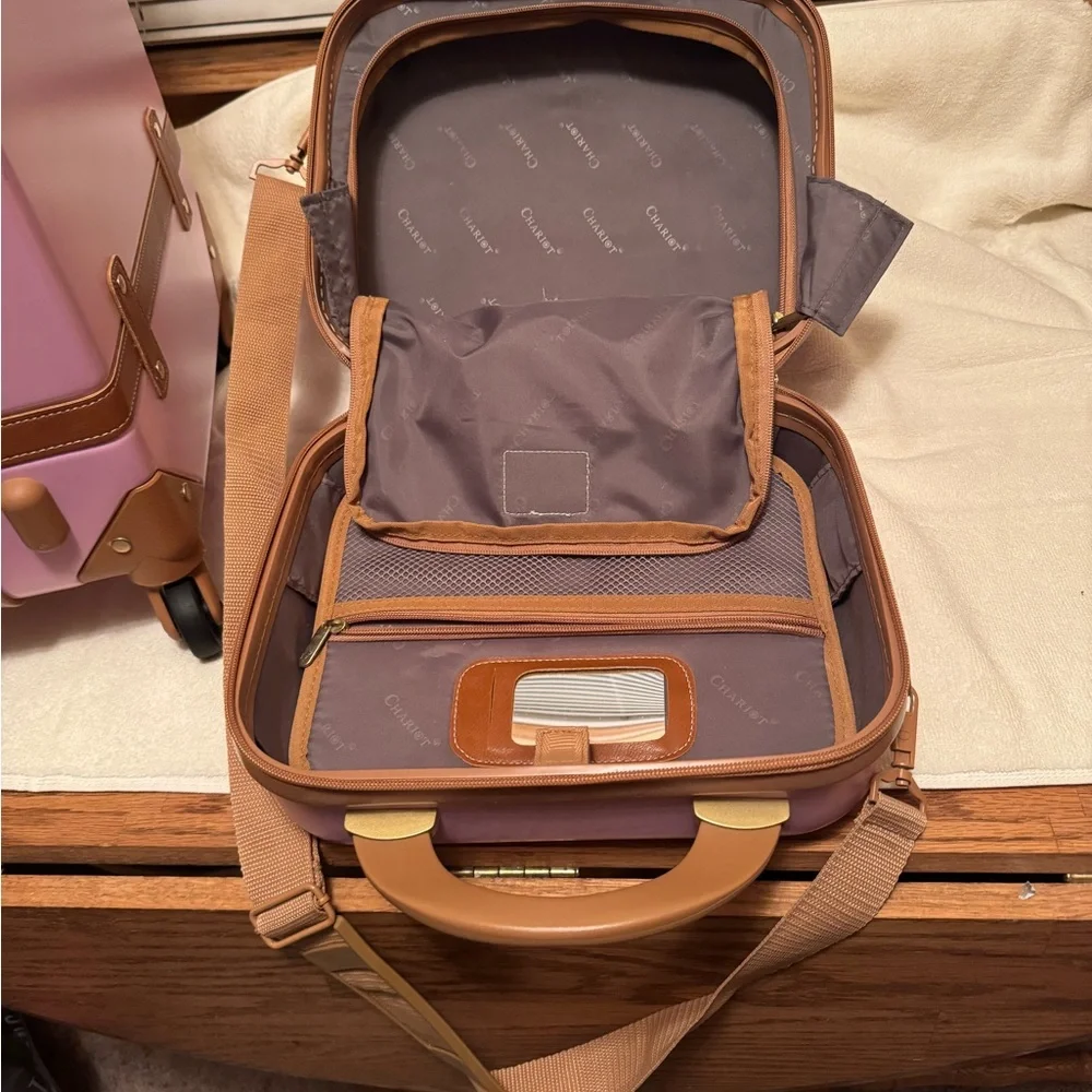 Chariot Gatsby Luggage Pink Carry On Hard Side 2 Piece